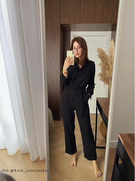 NIFE NIFE Overal KM13 Čierna Feminine Fit