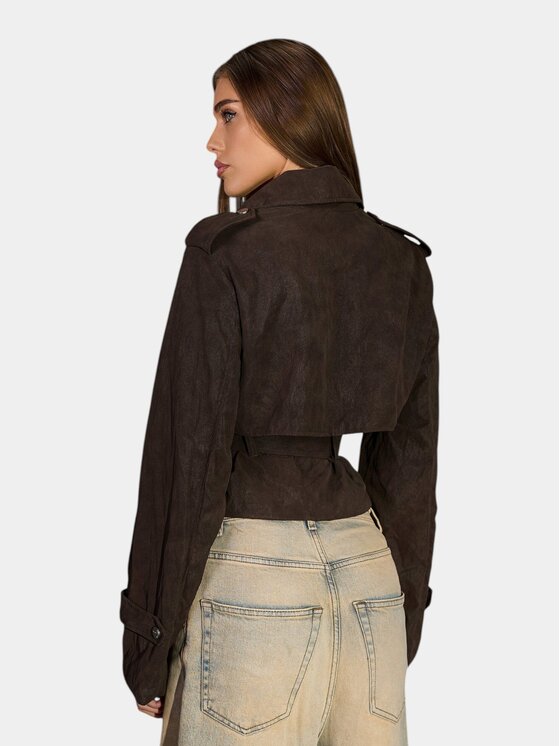 MADE BY SOCIETY MADE BY SOCIETY Kurtka anorak KENZA Jacket - J27558 Brązowy Basic Fit