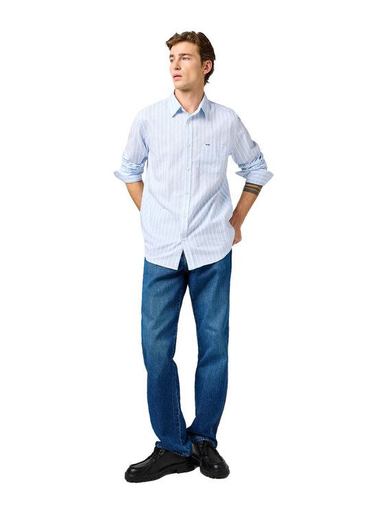 Wrangler Wrangler Koszula 112362554 Niebieski Regular Fit