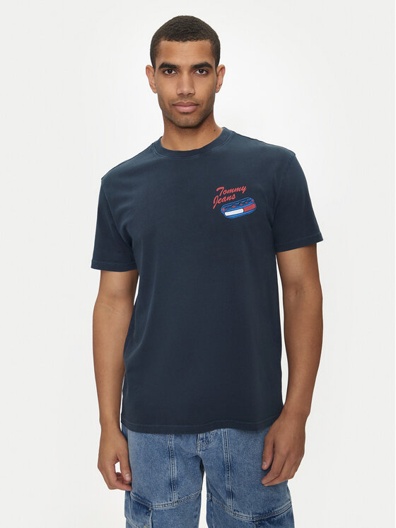 Tommy Jeans Tommy Jeans T-shirt Fun Novelty DM0DM18552 Tamnoplava Regular Fit