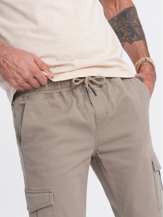 Ombre Ombre Joggery OM-PAJO-0123 Beżowy Regular Fit