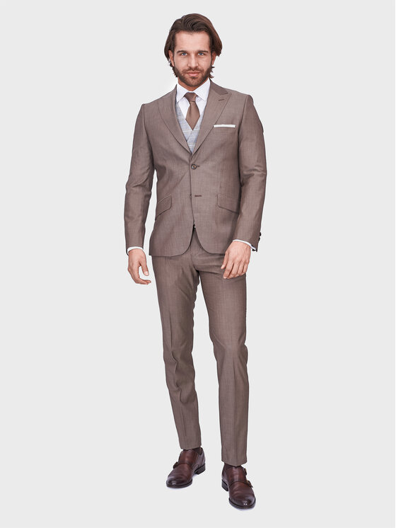 Evenemen Evenemen Garnitur Pelle Beige Beżowy Slim Fit