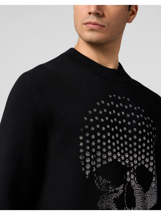 PHILIPP PLEIN PHILIPP PLEIN Sweter 29744 Czarny Regular Fit