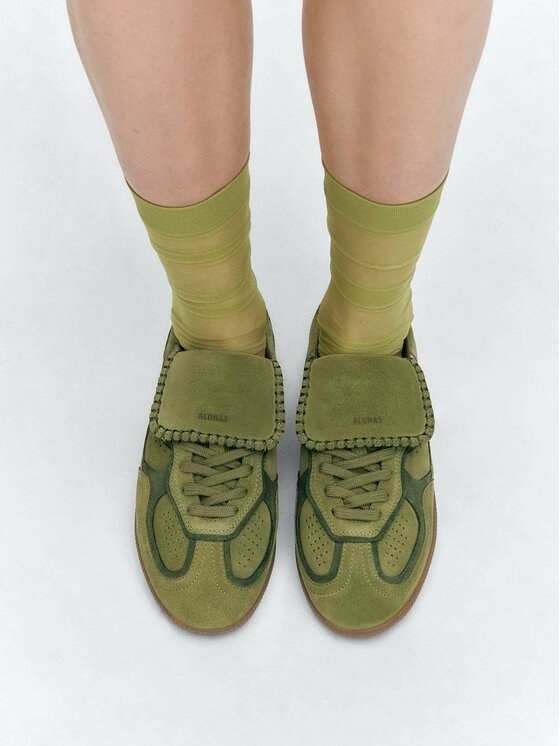 ALOHAS ALOHAS Sneakersy Tb.490 Club Suede Green Leather Sneakers Zielony