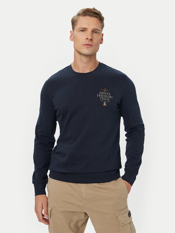 Aeronautica Militare Aeronautica Militare Тениска с дълъг ръкав 262TS2574UJ00703 Тъмносин Regular Fit