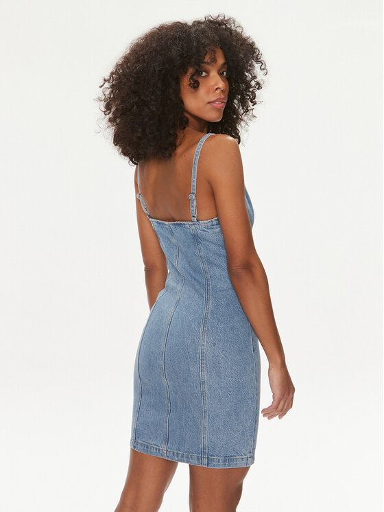 Guess Guess Sukienka jeansowa Raye W4GK66 D4K30 Niebieski Bodycon Fit
