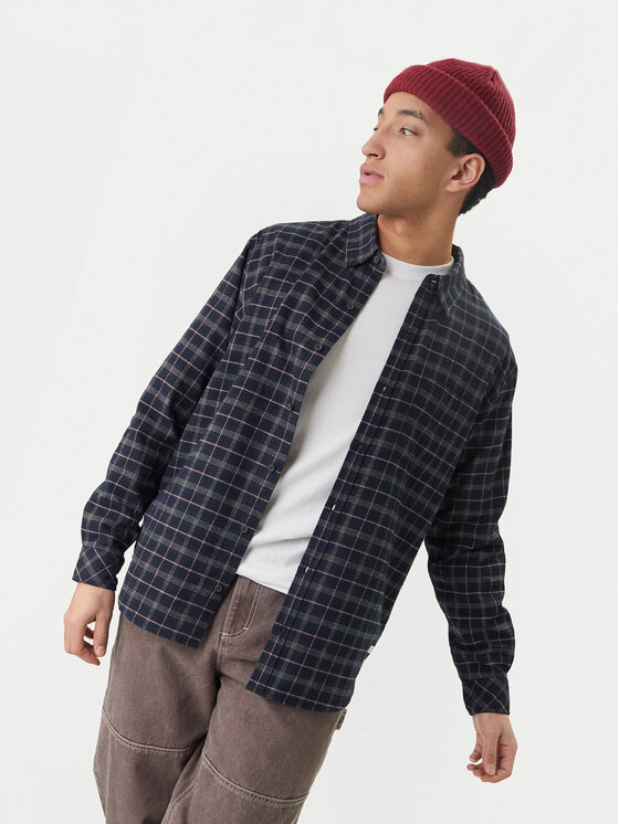 Element Element Košeľa Button Down Regular Flannel ELYWT00183 Tmavomodrá Regular Fit