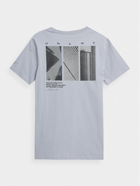 4F 4F T-krekls 4FSS23TTSHM307 Pelēks Regular Fit