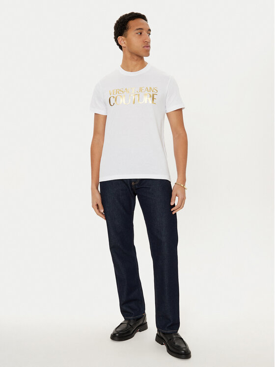Versace Jeans Couture Versace Jeans Couture Tričko 78GAHT05 Biela Regular Fit
