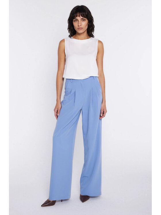NIFE NIFE Kalhoty z materiálu SD138 Modrá Modern Relaxed Fit