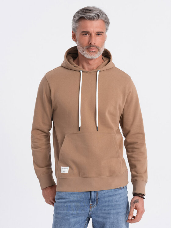 Ombre Ombre Mikina OM-SSBN-0177 Hnědá Classic Fit