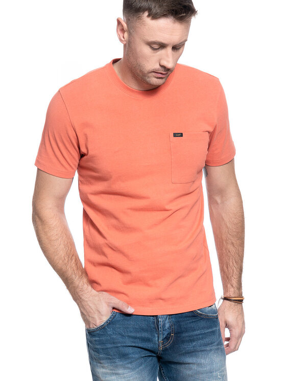 Lee Lee T-shirt SS POCKET TEE Arancione Regular Fit