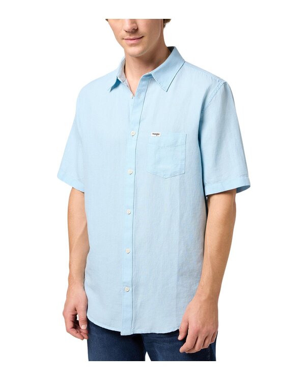Wrangler Wrangler Camicia 112352188 Celeste Regular Fit