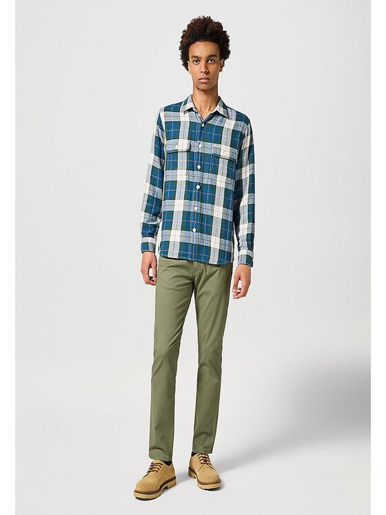 Wrangler Wrangler Camicia 2 PKT SHIRT Verde Regular Fit