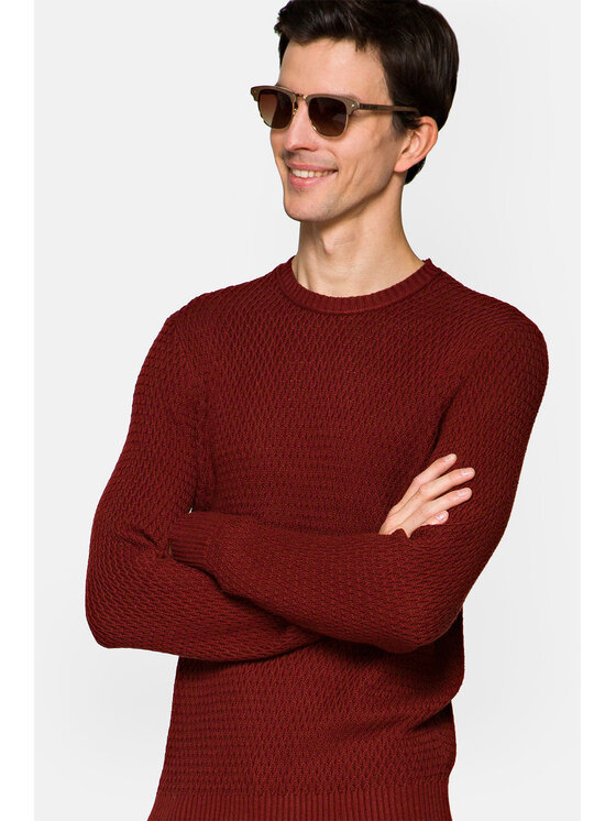Lancerto Lancerto Sweter Miguel Czerwony Regular Fit