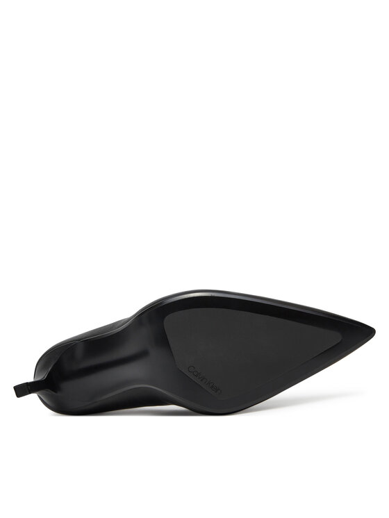 Calvin Klein Calvin Klein Pantofi cu toc subțire Pump 90 Pointy Hw Bar Lth HW0HW02527 Negru