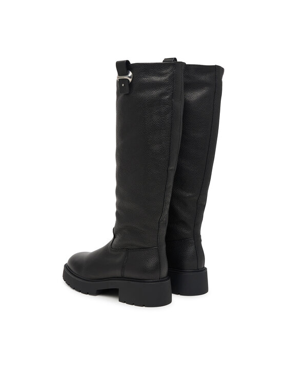 Calvin Klein Calvin Klein Kozačky Chunky High Boot Lth Hdw HW0HW03201 Černá