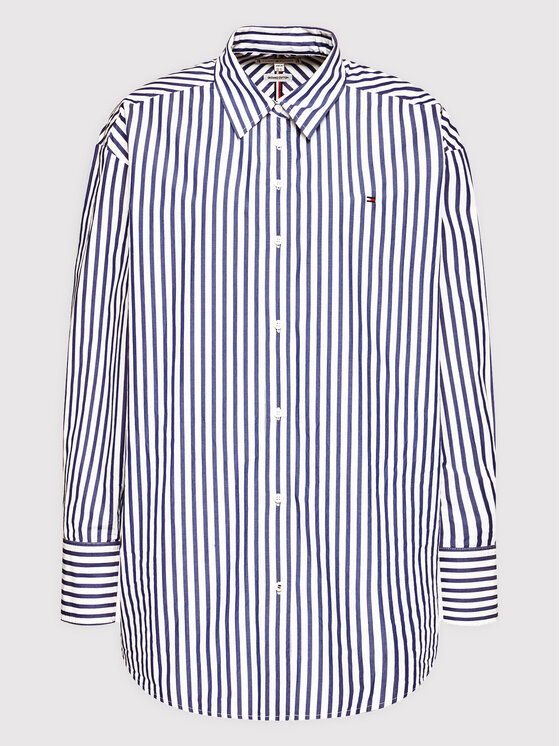 Tommy Hilfiger Tommy Hilfiger Krekls Boyfriend WW0WW32375 Balts Relaxed Fit