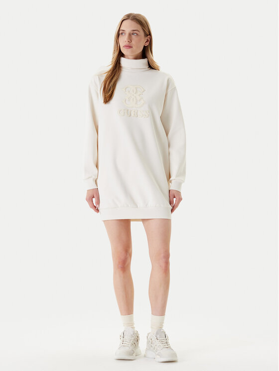 Guess Guess Rochie de zi V5YK07 KCX22 Écru Regular Fit