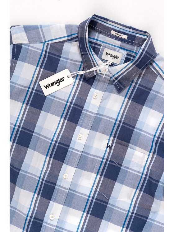 Wrangler Wrangler Koszula SS 1PKT SHIRT Biały Regular Fit