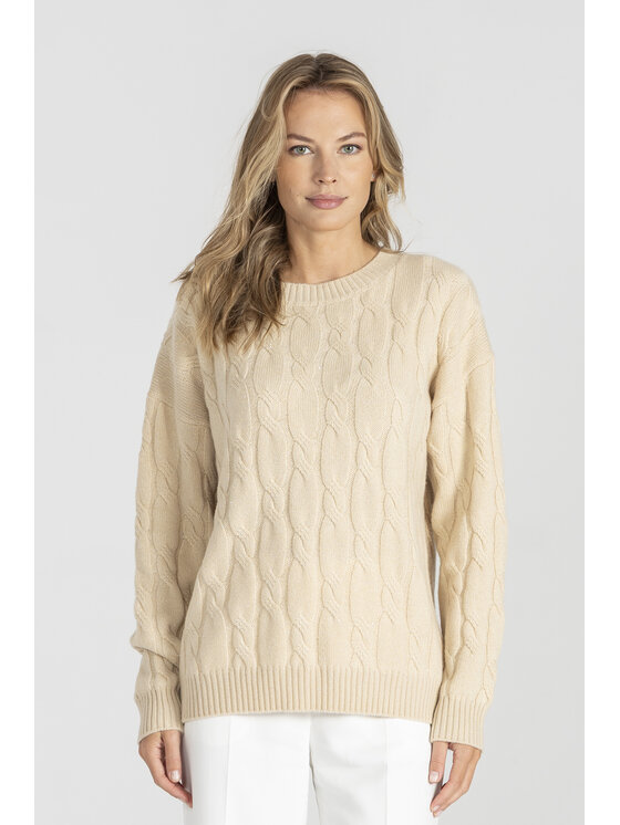 Deni Cler Milano Deni Cler Milano Sweter T-DC-S453-E5-85-11-1 Beżowy Regular Fit
