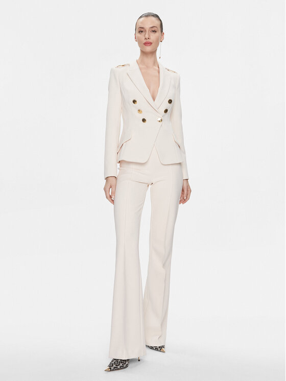 Elisabetta Franchi Elisabetta Franchi Spodnie materiałowe PA-T15-41E2 Écru Regular Fit