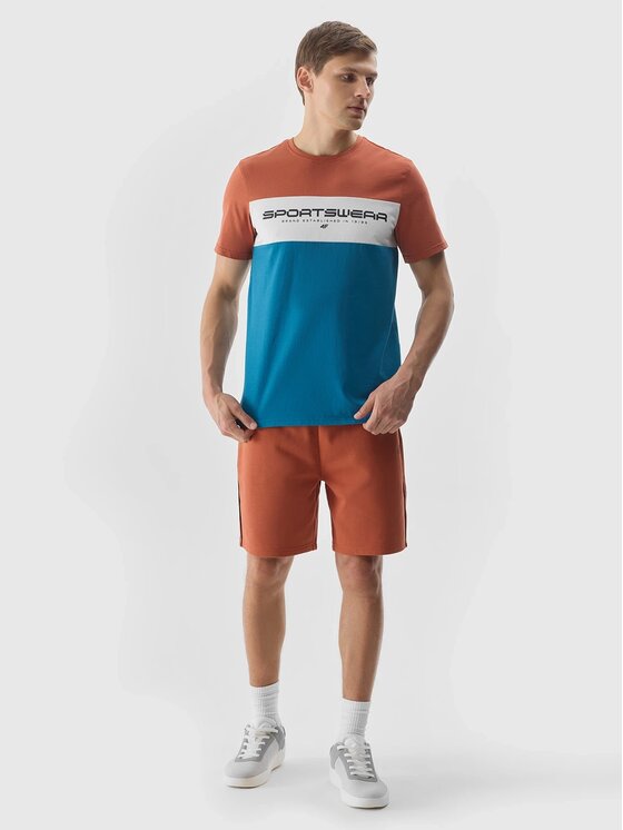 4F 4F T-shirt 4FWSS24TTSHM1326-81S Marrone Regular Fit