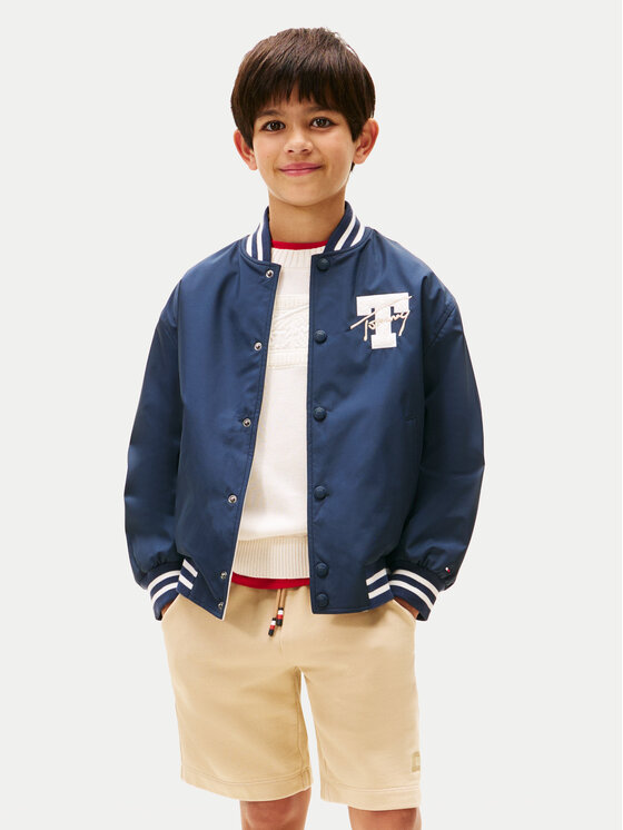 Tommy Hilfiger Kurtka bomber KB0KB09740 Granatowy Relaxed Fit