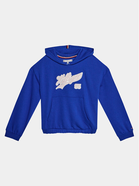 Gyerek Pulóver Tommy Hilfiger, Méret: 16Y, Kék, Hilfiger Script Hoodie KG0KG07721