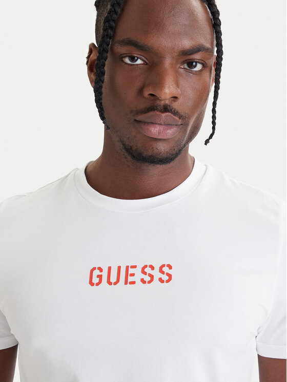 Guess Guess Tricou U6GM01 K6YW1 Alb Regular Fit
