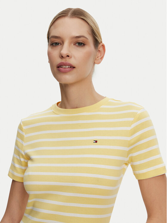 Tommy Hilfiger Tommy Hilfiger Tricou New Cody WW0WW40587 Galben Slim Fit