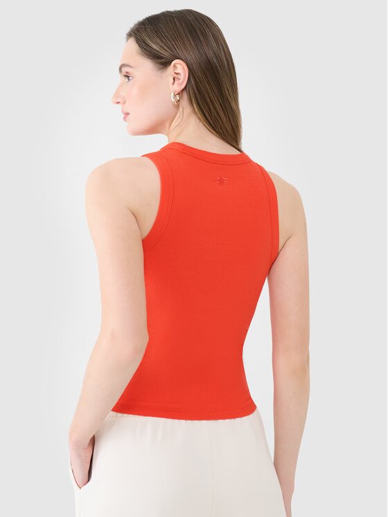 4F 4F Top 4FWSS25TSLEF119-62S Czerwony Slim Fit