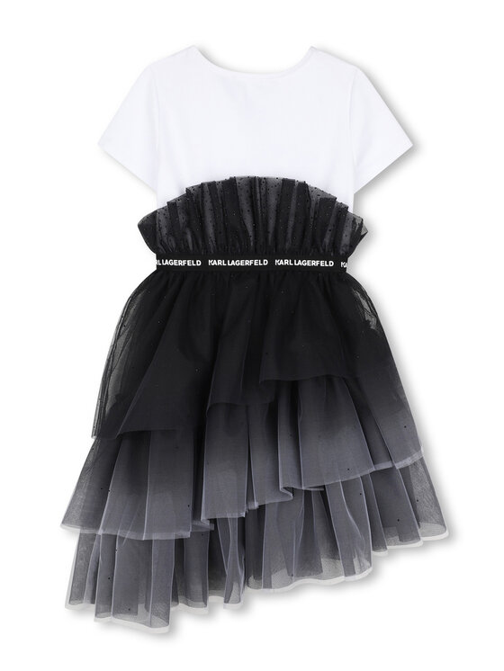 Karl Lagerfeld Kids Karl Lagerfeld Kids Elegantna obleka Z31326 S Črna Regular Fit