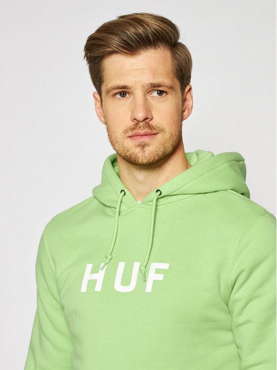HUF HUF Pulóver Essentials Og Logo PF00099 Zöld Regular Fit