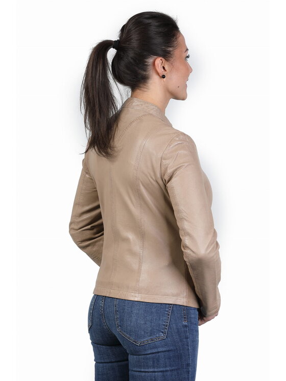 David Ryan David Ryan Kurtka skórzana MIA Beżowy Regular Fit