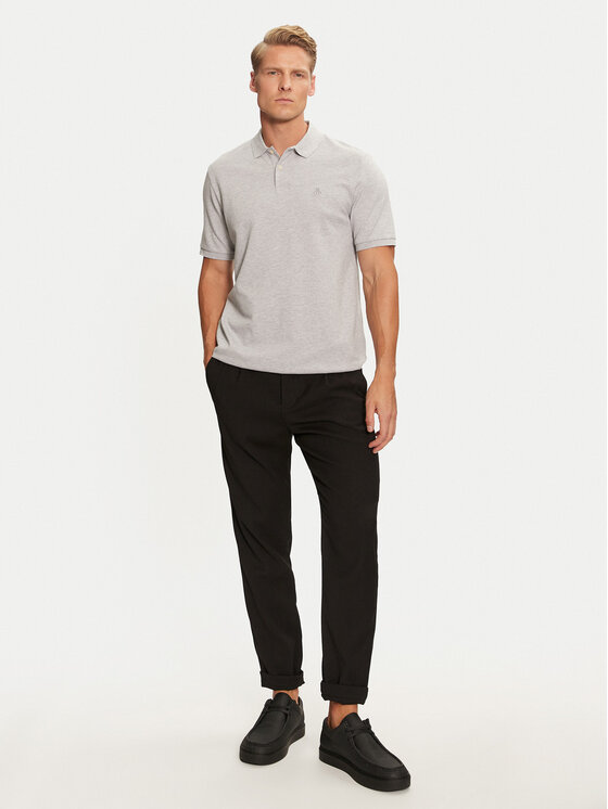 Marc O'Polo Marc O'Polo Тениска с яка и копчета B21 2230 53092 Сив Regular Fit