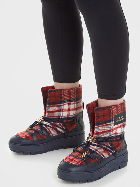 Tommy Hilfiger Tommy Hilfiger Μπότες Χιονιού Tartan Snowboot FW0FW07612 Μπλε