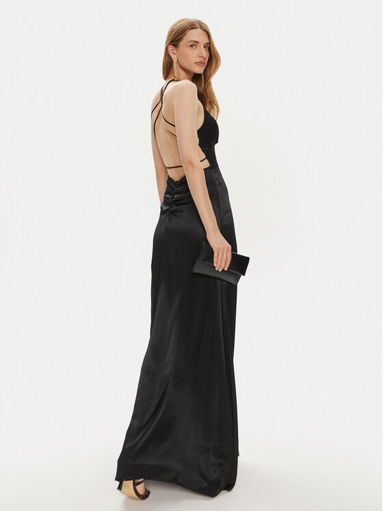 Fracomina Fracomina Večernja haljina FQ24SD3024W45101 Crna Slim Fit