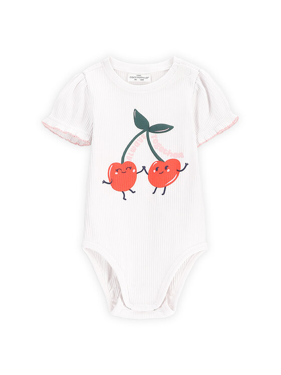 Body dziecięce Coccodrillo, Rozmiar 80, Białe, WC5112201MGN