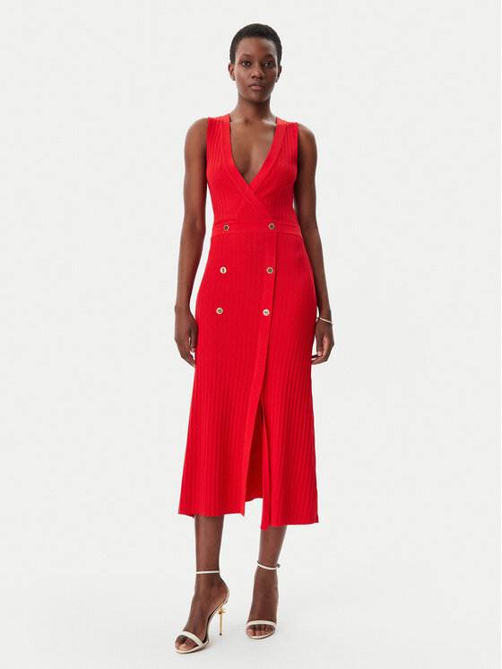 LOLA CASADEMUNT LOLA CASADEMUNT Sukienka dzianinowa LS2516003 Czerwony Regular Fit