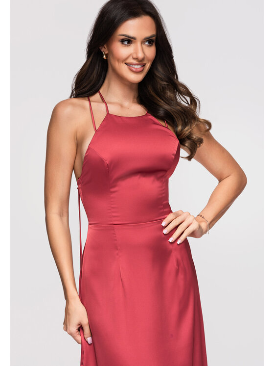 Ombre Ombre Sukienka wieczorowa LA-OM-DLR366 Różowy Slim Fit