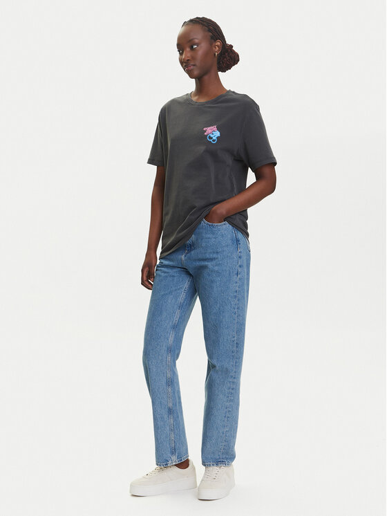 Tommy Jeans Tommy Jeans T-shirt Neon DW0DW21358 Siva Relaxed Fit