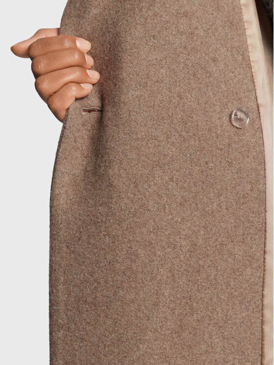 Herskind Herskind Vlněný kabát Wanda 4575816 Béžová Oversize