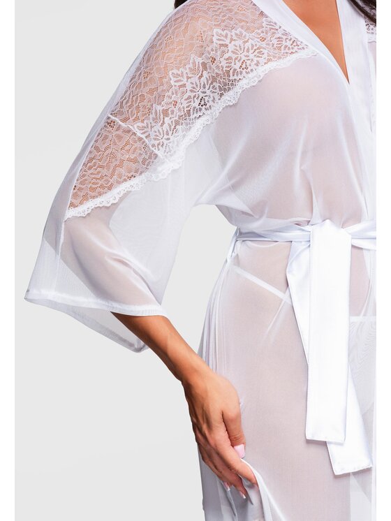 Ombre Ombre Szlafrok LW-NWRB-0102 Biały Regular Fit