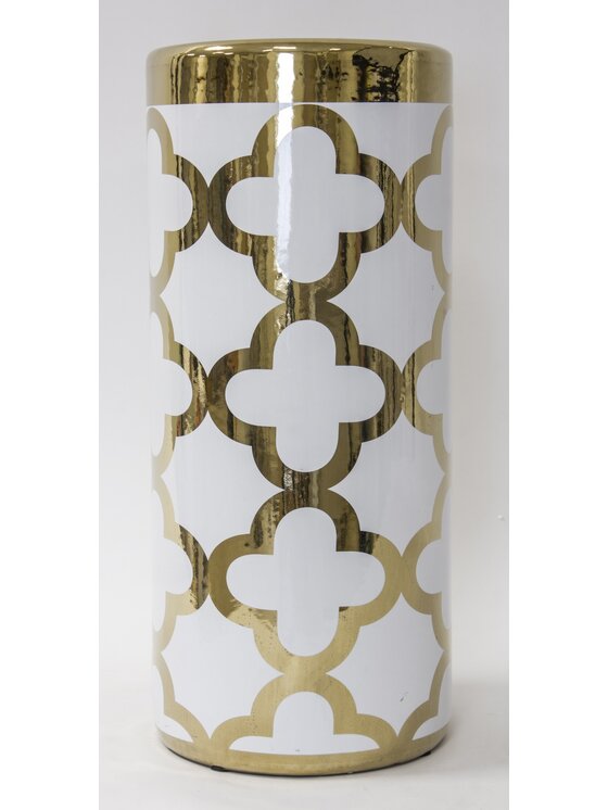 MIAhome MIAhome Pojemnik Parasolnik porcelanowy 46x20 cm CHADUR biały Biały