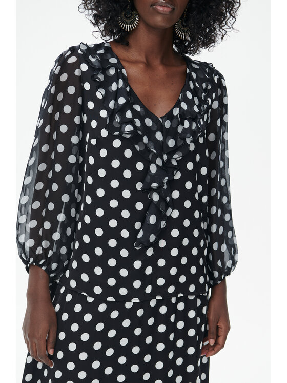 blue shadow blue shadow Bluzka Daisy Czarny Regular Fit