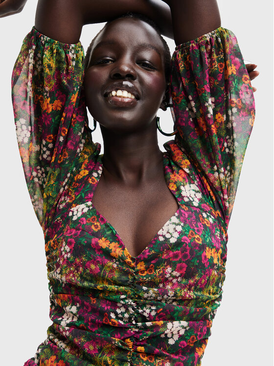 Desigual Desigual Každodenné šaty Lara 22WWVW47 Farebná Slim Fit