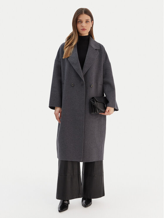 ViCOLO ViCOLO Palton de lână TF0003 Gri Regular Fit