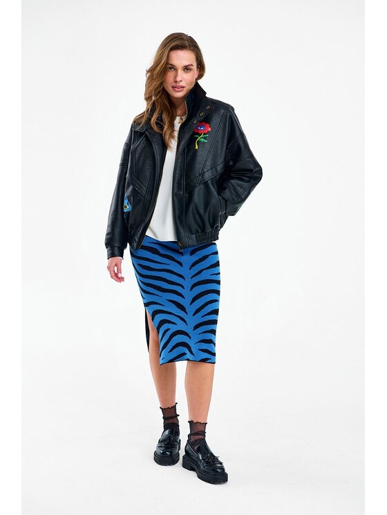NAOKO NAOKO Spódnica midi Blue Rebel Błękitny Slim Fit