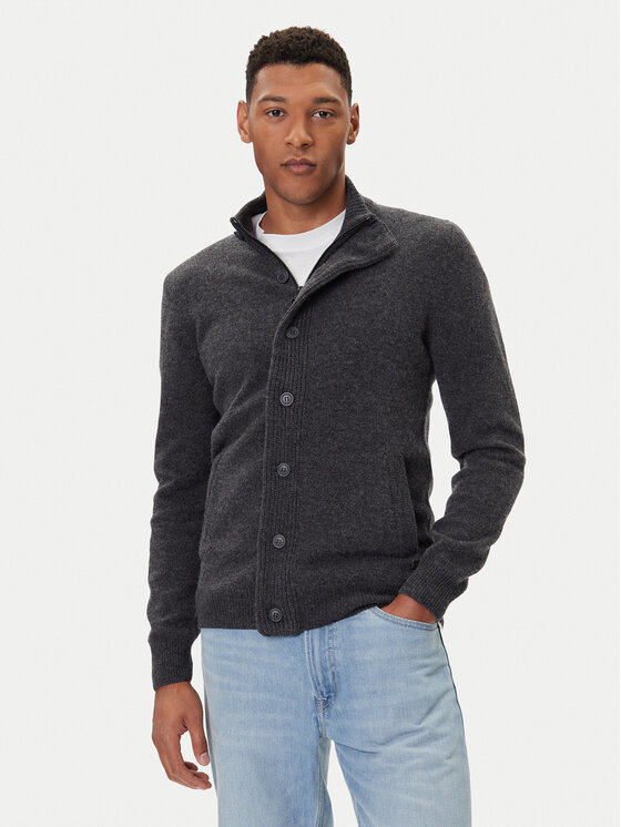 Barbour Barbour Kardigan Essential Elbow-Patch MKN0731CH51 Šedá Regular Fit